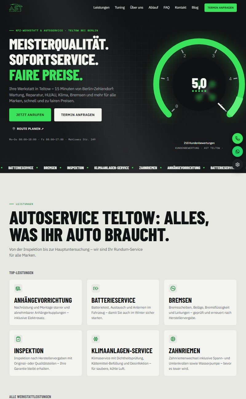 Screenshot der Website ast-teltow.com